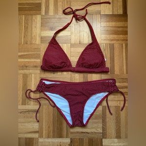 Xhilaration Red polka dot bikini